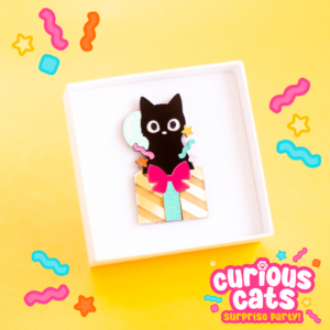 PRE-ORDER Curious Cats Birthday Gift Brooch